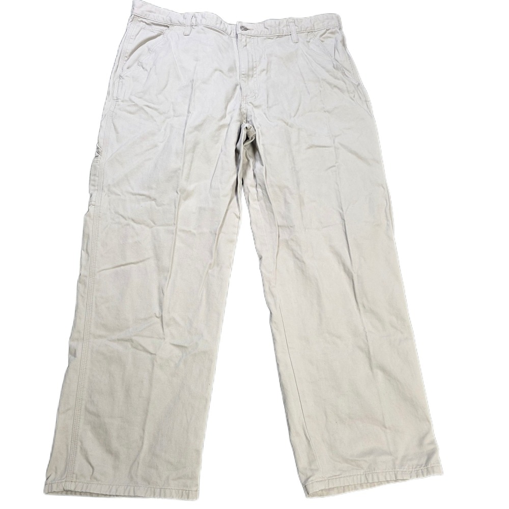 Wrangler Hero Originals Carpenter‎ Pants Men's 38x30 Beige Straight Leg Utility